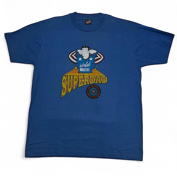 Fruit of the Loom Other - Vintage 90s Men's XL T Shirt Worlds Greatest Superdad Graphic Print